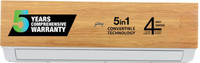 Godrej 5-In-1 Convertible Cooling 2024 Model Wood Finish 1.5 Ton 3 Star Split Inverter 4 Way Air Swing AC  - Cypress(SIC 18VTC3 WYB CYP, Copper Condenser)