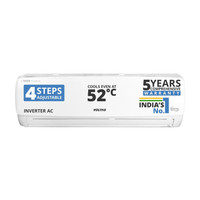 Voltas 2025 Model 1 Ton 3 Star Split Inverter 4-IN-1 Adjustable Mode | Energy Efficient | High Ambient Cooling (even at 52�C) | Anti-Dust Filter with Anti-Microbial Coating | Auto Clean AC(123V CAL(4503745), White)
