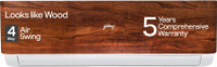 Godrej 5-In-1 Convertible 2024 Model Wood Finish 1.5 Ton 3 Star Split Inverter 4 Way Air Swing AC  - Brown, White(SIC 18VTC3 WYB TK, Copper Condenser)
