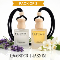 OLFENZA Lavender-Jasmin Car Freshener Diffuser Hanging Perfumes Fragrance(2-Pic)(2 x 5 ml)