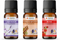Toronto Flame House Sandalwood, Rose, Lavender Diffuser, Aroma Oil, Refill High Scented Aroma Oils Fragrance Set Of 3 For Diffuser,Air Freshners Aroma Oil High Scented Aroma Oils for Diffuser Set of 3 Fragrance Scent - Best for Candle Making, Home Office, Spa, Bedroom(3 x 10 ml)