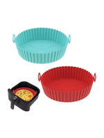 CUZWAVE Reusable Baking Tray | Silicone Air Fryer Basket & Baking Tray | 2 Pcs Air Fryer(1 L)