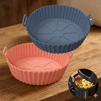 ZOVISU Air Fryer Silicone Round Shape Liners Basket Reusable Baking Tray Cooking Pot Air Fryer(1 L)