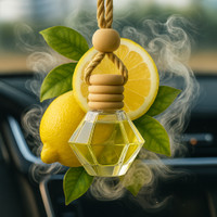 Devogue Lemon Hanging Car Perfume Car Freshener Diffuser Hanging Car Perfume (10 ml) Portable Car Air Purifier(White)