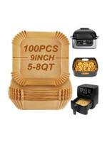 KESOL 100 Pcs Square Air Fryer-Paper Disposable Paper Liner, Baking Paper & Oil-proof Airfryer Tray