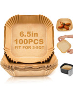 Dizaa 100PCS Air Square Fryer-Paper Disposable Paper, Baking Paper & Oil-proof Airfryer Tray