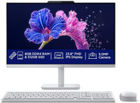 Lenovo All in one N100 (8 GB DDR4/512 GB SSD/Windows 11 Home/Integrated Intel UHD Graphics/23.8 Inch Screen/A100) with MS Office(Cloud Grey, 18.5 cm x 53.9 cm x 42.2 cm, 4.3 kg)