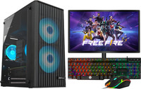 LOESIS Pc Setup Gaming Core i3 (8 GB DDR3/128 GB SSD/Windows 10 Pro/19 Inch Screen/Computer) with MS Office(Black)