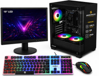 Groovimuzic GAMING Core i5 (8 GB DDR3/256 GB SSD/Windows 10 Home/18.5 Inch Screen/GAMING KEYBOARD AND MOUSE/MSO/WIFI DONGLE) with MS Office(Black)
