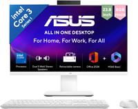 ASUS AiO V400 Series,(2026) with Office 2024 + M365 Basic*, (i3 14th Gen) Core 3 (8 GB DDR5/256 GB SSD/Windows 11 Home/23.8 Inch Screen/V440VAB-KWC3006WS) with MS Office(White, 41.6 cm x 54.1 cm x 24.4 cm, 5.46 kg)