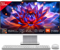 Lenovo IdeaCentre AIO Ryzen 5 (8 GB DDR5/512 GB SSD/Windows 11 Home/23.8 Inch Screen/IdeaCentre AIO 24ARR9) with MS Office(Cloud Grey, 43.1 cm x 54 cm x 19.2 cm, 6 kg)