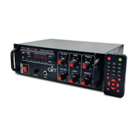 ain Glossy Cabinet Amplifier Bluetooth USB AUX Input FM Radio SD Card Slot MIC Input 120 W AV Power Amplifier(Black)