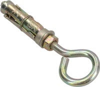 Satco Anchor Round Close Brass Hook Fasteners Eye Brass Hook - 6MM Concrete Screws(14 cm)