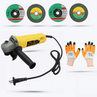Hillgrove HGCM13M1 Angle Grinder With Gloves, 2Pcs Metal Cutting Wheel,2Pcs Grinding Wheel Angle Grinder(100 mm Wheel Diameter)