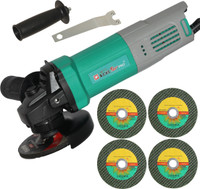 Digital Craft Electric Angle Grinder Machine PRO with 4Pc 4" Cutting Wheel Set Angle Grinder(100 mm Wheel Diameter)