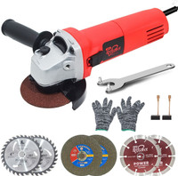 HPD 850W 4" Angle Grinder Combo with 6 Blades, 11,000 RPM, Copper Motor Angle Grinder(100 mm Wheel Diameter)