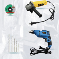 Hillgrove HGCM15M1 4"inch with 10mm Machine with 5 Drill Bits Angle Grinder(100 mm Wheel Diameter)