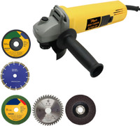 Hillgrove HGCM890M3 4"inch Heavy Duty Grinder Machine with 5Pcs Cutting , Polishing Wheels Angle Grinder(100 mm Wheel Diameter)
