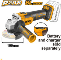 INGCO 20V Lithium-ion Angle Grinder(100 mm Wheel Diameter)