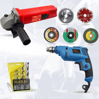 Hillgrove HGCM721M1 4inch Angle Grinder with 10mm Drill Machine for Metal/Wood/Concrete Angle Grinder(100 mm Wheel Diameter)