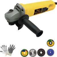 Hillgrove HGCM894M3 4"inch Heavy Duty Grinder Machine with 5Pcs Cutting , Polishing Wheels Angle Grinder(100 mm Wheel Diameter)