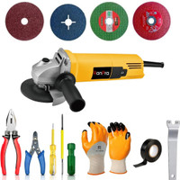 RanPra 4INCH ANGLE GRINDER| 4 HANDTOOL SET & SAFETY GLOVES| 2 CUTTING BLADE & 2 REGMAL Angle Grinder(100 mm Wheel Diameter)