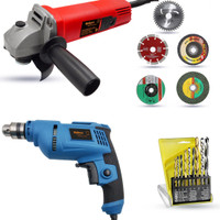 Walkers WKCB446M1 100mm Angle Grinder with 10mm Drill Machine for Making Holes Angle Grinder(100 mm Wheel Diameter)