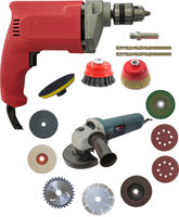 Inditrust 850W machine & 10mm Drill machine 11pc wheel 2pc Masonry 1pc Bolt Angle Grinder(110 mm Wheel Diameter)