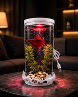 Petscope Betta Cylinder Aquarium Tank Cylinder Aquarium Tank(1.2 L)