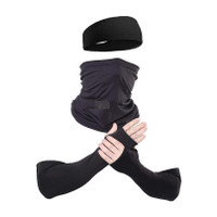 plutoprom Cotton Arm Sleeve For Men & Women(Free, Black)