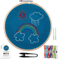 picknMAKE Kids DIY Embroidery Kit for Beginners - Craft Kit with all Materials (Rainbow)