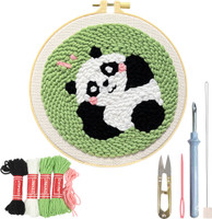 Verilux DIY Tufting Art Craft Kit Cute Panda Punch Needle Kit Embroidery for Beginners