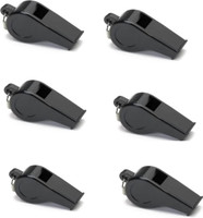 Waaome ® (6/PCS Black Whistle)Seeti Loud Plastic Whistle for Referee,Kids & Adults(AS7)