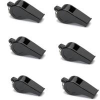 Waaome ® (6/PCS Black Whistle)Seeti Loud Plastic Whistle for Referee,Kids & Adults(AS7)