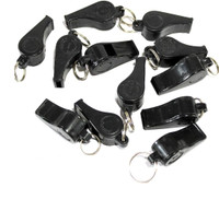 Waaome (4 PCS Black Whistle) Seeti Loud Plastic Whistle for Referee (E09)