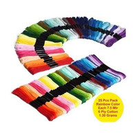 KEVRIZ 25 Pcs Embroidery Floss Skeins Cotton Thread for Cross Art Crafts