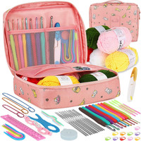 SIRTERIQ 59 Pcs Crochet Kit For Beginners Crochet Starter Kit For Beginner With Yarn