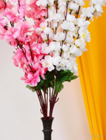 Ryme Combo Of White And Baby Pink Artificial Flower Bunch For Home Decoration Showpiece (Pack Of 2) White, Pink Orchids Artificial Flower(20 inch, Pack of 2, Flower Bunch)