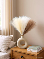 prajna 3 Pcs Artificial Dried Pampas Grass For Wedding,Home Decor(Without Vase Pot) White, Beige, Brown Dried Sticks Artificial Flower(41 cm, Pack of 3, Single Flower)