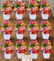 Jaymaa Collection Multicolor Wild Flower Artificial Flower  with Pot(20 cm, Pack of 12, Flower with Basket)