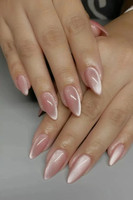 The Blue Box Set of 24 nails in Pink Cat Eye effect with glue Pink(Pack of 24)