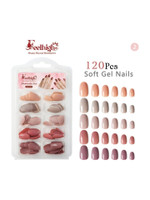 feelhigh Professional 120pcs Press on Nails Oval Shape 5 shades available Nails 02(Pack of 120)