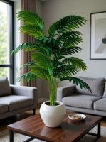 shanol Artificial Palm Plant with Pot Decorative Indoor Greenery for Home Bonsai Artificial Plant  with Pot(8 cm, Green)