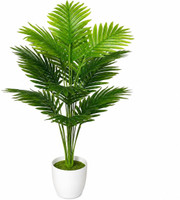 CraftBloom Artificial Areca Palm Plant with Pot for Home Decor, Office Decoration,18 leaves Artificial Plant(30 cm, Green, White)