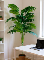 Conisstore Artificial Beautiful 12 Leafs Tree Home Interior & Exterior Plant Palm Tree Artificial Plant(60 cm, Green)