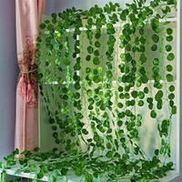 Siddhivinayak 8ft Set of 2 Artificial Money Plant Vine,For|Home|Office|Garden|Decoration Artificial Plant(228 cm, Green)