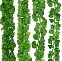 Eden 8Ft Set of 2 Artificial Money Plant Vine,For|Home|Office|Garden|Decoration Artificial Plant  with Pot(213 cm, Green)