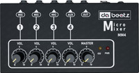 Da.Beatz. MM4 Mixer 4-Channel Professional Analog Sound Mixer For Parties & clubs,DJ Mixer 50 W AV Control Amplifier(Black)