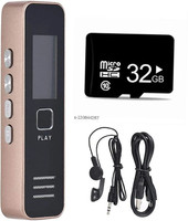 lookcam s9 mini voice recorder with mp3 player 2in 1 high quality audio 32 GB MP3 Player(Black, 2 Display)