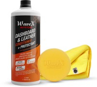 Wavex Dashboard Polish & Leather Conditioner (1 L), Microfiber Cloth, Foam Applicator Combo